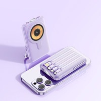 Chargeur sans fil magnétique super rapide 22,5 W, batterie externe haute capacité 10000 mAh, câble intégré, support pliable, entrée Type-C