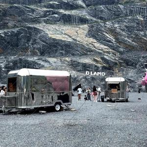 รถขายอาหารเคลื่อนที่อเนกประสงค์กลางแจ้ง ทำจากสแตนเลส สำหรับขายอาหารจานด่วน ไอศกรีม ขนมขบเคี้ยว และมันฝรั่งทอด - Product Image 2