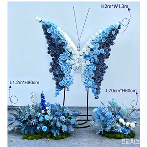 Powder Blue Giant Butterfly 2m Handmade <b>Artificial</b> Flower Decor Romantic Dreamy Mix Wedding Wall Panel - Product Image 4