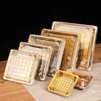 Récipient alimentaire à sushi doré Rectangle forme recyclé boîte d'emballage de sushi à emporter boîte salade alimentaire conteneur à emporter Conta