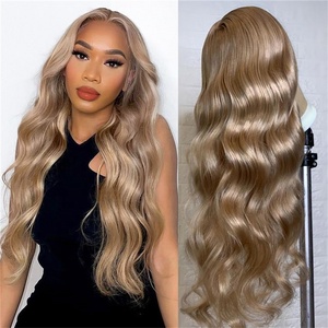 Parrucche frontali in pizzo HD di alta qualità in frassino Color <span class=keywords><strong>platino</strong></span> <span class=keywords><strong>biondo</strong></span> a doppia onda d'acqua - Product Image 6