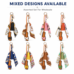 Trendy PU Leather Slipper Key Fob for Promotional Gifts Custom Logo Mixed Colours Gift Box Low MOQ <strong>Bulk</strong> Sale - Product Image 6