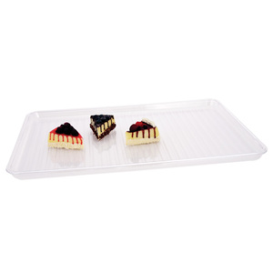 Bandeja de servicio de exhibición Bandeja de comida de policarbonato Bandeja de servicio de comida de plástico duro transparente de 14x18 pulgadas - Product Image 6