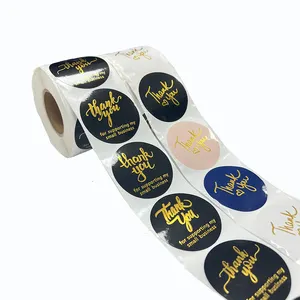 500 Pcs Roll Gold Foil Thank You Stickers For Small Business