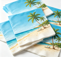 Serviettes en papier jetables pour fête sur la plage, décorations de vacances, serviettes de cocktail jetables à thème palmier et cocotier
