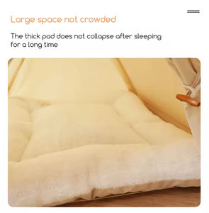 Tente <span class=keywords><strong>tipi</strong></span> portable et lavable pour chien et chat avec coussin épais, maison pour animaux de compagnie d'<span class=keywords><strong>intérieur</strong></span> et d'extérieur pour chiots et chats - Product Image 6