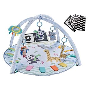 Tapis d'éveil pour bébé avec 6 jouets détachables pour le développement sensoriel et motorien par étapes - Product Image 1