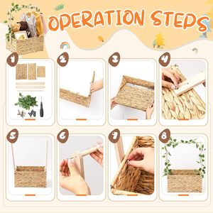 Caja de Bienvenida <span class=keywords><strong>para</strong></span> Bebé de Mimbre: Cesta de Mimbre <span class=keywords><strong>para</strong></span> Regalos, Cesta de Regalo Tejida con Asa y Guirnalda, Regalos de Bienvenida <span class=keywords><strong>para</strong></span> Recién Nacidos - Product Image 4