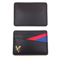Dompet Kartu Kredit Kulit PU Hitam Tipis Ringan Kustom dengan Banyak Kompartemen untuk Penggunaan Sehari-hari