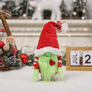 Green Thief Christmas Creature Duo with Red Knit <strong>Hats</strong> Soft Plush Figures for Xmas Tree Decoration and Festive Home Display Decor - Product Image 3