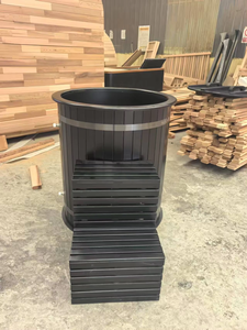 Профессиональный производитель, красный кедр, уличная деревянная Ледяная Ванна, коммерческое восстановление, Черная Бочка, холодное погружение с Wi-Fi охладителем - Product Image 6