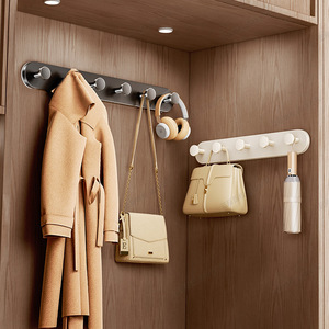 Wall Mounted Suction Cup <b>Hook</b> Rectangle Minimalist Removable Coat Rack For Bathroom Bedroom Entryway Storage - Product Image 2