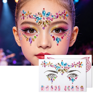 Pegatinas <span class=keywords><strong>de</strong></span> Gemas 3D <span class=keywords><strong>de</strong></span> Acrílico con Purpurina, en Forma <span class=keywords><strong>de</strong></span> Estrella y Corazón, Autoadhesivas, No Tóxicas, para Cuerpo y Rostro, para Niños, OEM ODM Personalizadas - Product Image 2