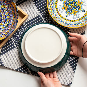 Juego de Tazones de Cerámica para Ensalada al por Mayor, Estilo Bohemio, Juego de Tazones de 4.8 Pulgadas, Vajilla Pintada a Mano para Servir en la Cocina o Restaurante - Product Image 3