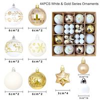 Décorations de Noël neutres les plus vendues, boules de Noël couleur champagne, ensemble de pendentifs de Noël pour la décoration de mariage et de fête