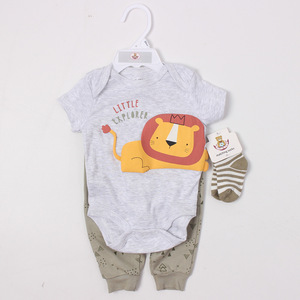 Nuovi vestiti per neonato cintura calzino completo borsa per bambini vestiti da arrampicata con pantaloni Set tre pezzi completo cotone Unisex primavera estate - Product Image 4