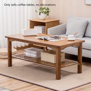 <b>Bamboo</b> Coffee <b>Table</b> 120x60x50cm Double Storage Living Room Sofa <b>Table</b> With Shelf - Product Image 4