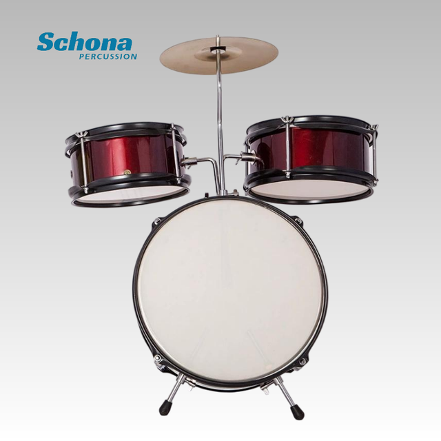 Children Beginner Jazz Wood Drum Set 3 Drum 1 Cymbal Percussion Kit Entry Practice Musical Instrument Set Made in China