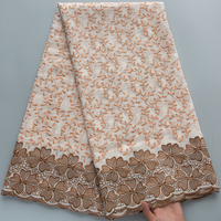 5047 Kalume Dentelle africaine en coton brodée moins chère avec pierres pour robe de soirée, voile suisse, dentelle nigériane de bonne qualité