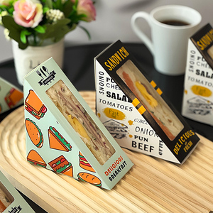 Caja de papel Kraft desechable personalizada para desayuno, envoltura de sándwich, Rectangular hamburguesa, sushi, embalaje de alimentos, compensación para azúcar - Product Image 4