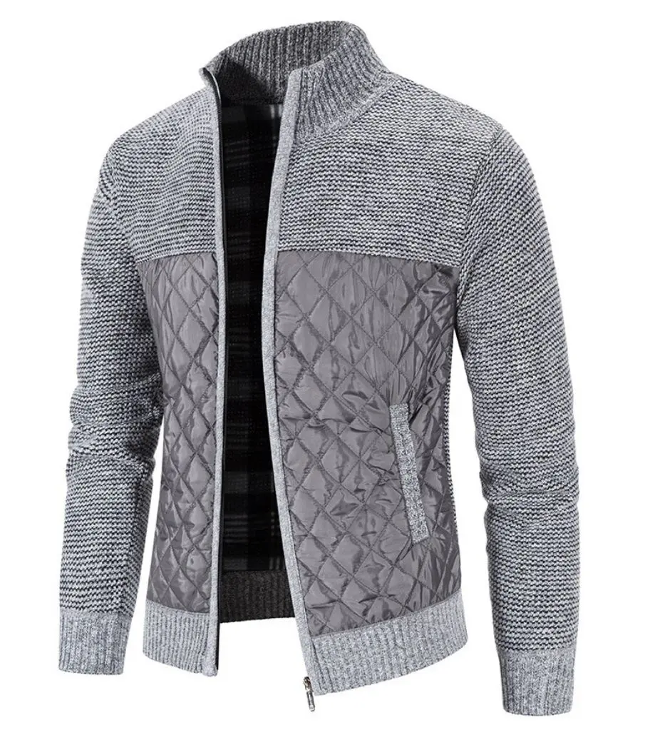 Autumn Winter Men's Jacket Cotton-padded Cardigan Knitted Jacket Mens Coats Cotton Thick Warm Jackets and Sweaters for Men
