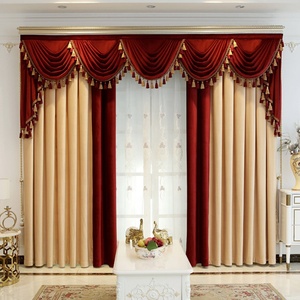 Tessuto di velluto di alta qualità rosso Beige Blackout Ready Made <span class=keywords><strong>tende</strong></span> da finestra pannelli <span class=keywords><strong>per</strong></span> soggiorno camera da letto - Product Image 1
