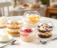 Gobelets à dessert en plastique transparent jetables et recyclables de qualité alimentaire avec couvercle pour mariage, anniversaire, événements de restauration, fête