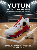 Chaussures de badminton professionnelles à tige en mesh antidérapantes pour terrain intérieur avec système de laçage pour joueurs professionnels d'athlétisme printemps/été