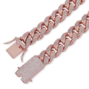 Bijoutiers ÉTATS-UNIS Hommes Lourds Glacé hiphop Or deux tons or rose femmes CZ Miami Cubain Lien Chaîne Tour De Cou collier - Product Image 2
