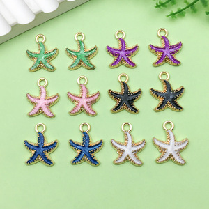 Dijes de Estrella de Mar de Aleación de Zinc Multicolor de 12 mm para Fabricación de Joyería DIY, Accesorios de Colgante, Dijes de Moda Unisex - Product Image 1