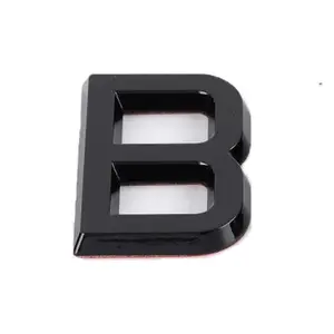 6.5厘米高度新加坡字体黑色3d Abs塑料汽车字母标志车牌标志