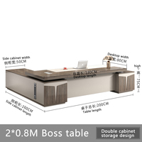 Escritorio Ejecutivo de Lujo para Oficina, Mesa de Escritorio, Jefe Ejecutivo, Muebles de Oficina, Ceo, Escritorio, Jefe de Oficina, Mesa de Escritorio, 2, 2