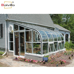 Véranda de jardin quatre saisons, solarium, toit en arc, véranda en verre, serre en aluminium, toit en verre incurvé - Product Image 5