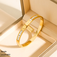 Bracelet jonc géométrique en acier inoxydable 304/316 plaqué or 18 carats PVD, étanche, haut de gamme, vente en gros