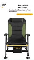Chaise de pêche pliable portable, chaise de camping à hauteur réglable avec pieds télescopiques, siège de pêche extérieur pour terrains variés