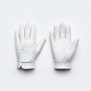 Gants de golf en cuir véritable blanc, respirants, unisexes, à enfiler, pour le sport - Product Image 1