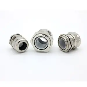 Waterproof Nickel Plated Brass Metal Cable Gland BSP 2 With Locknut Ip68 37-44 Mm With O-ring