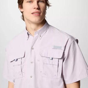 Fish Man Hawaiian Fish Nylon Sudadera con capucha Polo Manga Oem Sun Vented Fresh Pocket Crop Pearl Snap Button <span class=keywords><strong>Down</strong></span> Camisa de pesca - Product Image 4