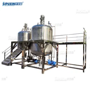 Ordinary Factory Man-hole Sealed Cosmetic Creams Making Machine Vacuum Homogenizing Emulsifier Mixer with weighting system