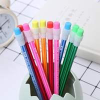 Lot de crayons à dessin HLF-L005 en bois à pointe dessinée, mine noire HB standard, pour l'école primaire et le bureau, avec gomme, 19,7 cm