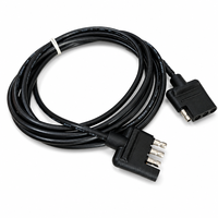 Câble d'extension de remorque plat KLT-LITE 22 AWG à 4 broches, 12 pouces, en cuivre pur, ajustement universel, garantie 1 an pour véhicules