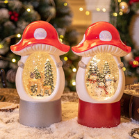 Spezielles Neues Design Kristall-Musik-Schneekugel Weihnachts-Wasserkugel Pilz-Styling Weihnachtsdekoration LED-Weihnachtsdekorationen