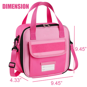 Tactical Oxford Material Kids Insulated <b>Lunch</b> <b>Box</b> Cooler <b>Lunch</b> Bag for <b>Boys</b> & Girls Toddler School Daycare Rose Red - Product Image 6