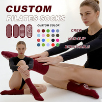 Chaussettes de Pilates en coton personnalisées avec logo, antidérapantes, échantillons gratuits, haute élasticité pour femmes, fitness et yoga