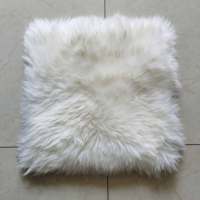 Housse de coussin carrée moderne en vraie fourrure de mouton australienne naturelle, faible MOQ, écologique, fourrure longue et dense, pour la maison