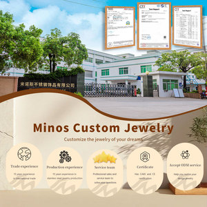 Pabrik Perhiasan Kustom MINOS Desain OEM/ODM Logo Kustom Baja Anti Karat Lapis Emas PVD Kalung Anting Cincin Gelang - Product Image 1