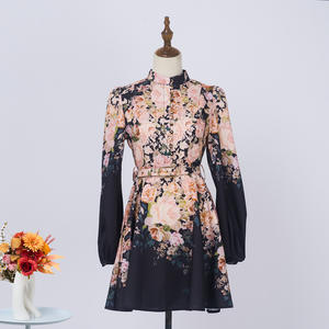 Abito Autunnale 2026 Vintage con Vita Impero, Monopetto, Collo Alto, <span class=keywords><strong>Maniche</strong></span> Lunghe e <span class=keywords><strong>Corte</strong></span>, Antistatico - Product Image 6