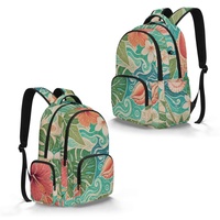 Sac à dos pour ordinateur portable de 17 pouces à imprimé floral Tahitian Tiare, multi-poches, pour l'école, le bureau et les voyages