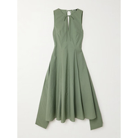 Robe de bureau d'été élégante pour femme, style décontracté, col en V, taille haute, plissée, sans manches, robes épissées longues pour vêtements de rue