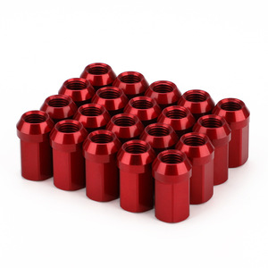 น็อตล้ออะลูมิเนียม Getitall M12x1.5 M12x1.25 35 มม. สีแดง รูปหกเหลี่ยม สำหรับเปลี่ยนล้อรถยนต์ - Product Image 1